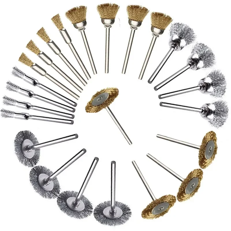 

Set Removal Polishing Steel Wheels Rotary Metal Rotary Dremel Brush 12Pcs Brass Brush Tools Rust Wire Drill Tools Brushes