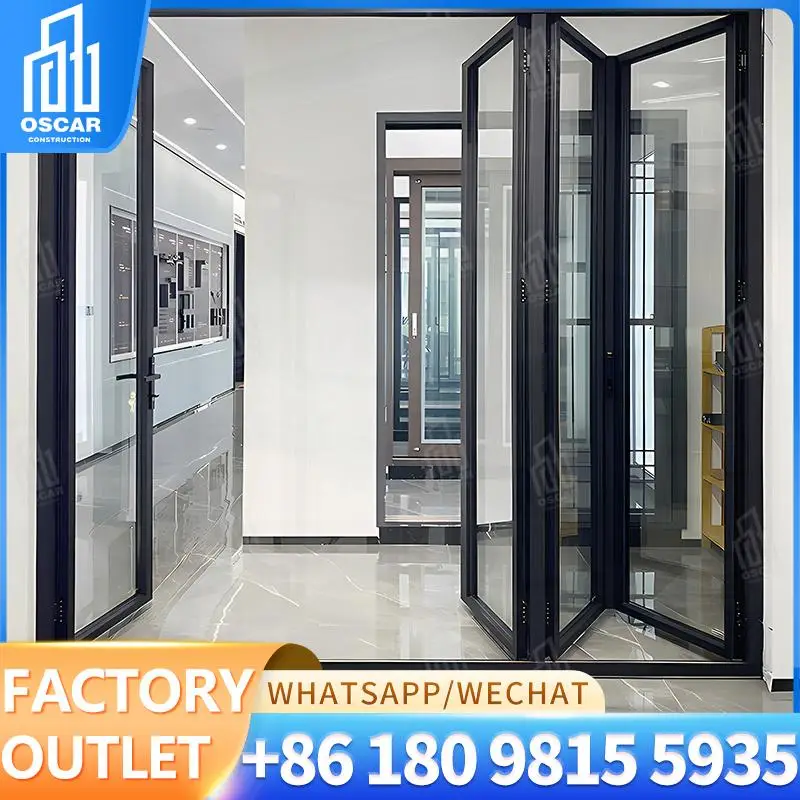 

Customizable EuropeanStyle Double Folding Door for Office Spaces Factory Direct Bifold Door