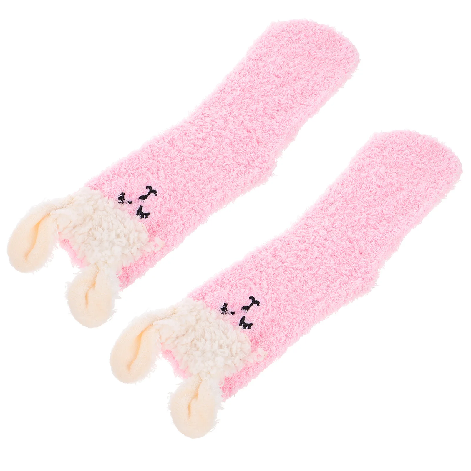 

Thermal Cozy Pure Cotton Women Fuzzy Slippers Cute Towel Pink Rabbit Kids Fun Floor Socks Winter Use Cozy Thermal Socks