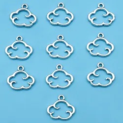 30/50pcs 13x14mm Antique Silvery Clouds Charms Alloy Pendants For DIY Jewelry Making Handmade Jewelry Accessories