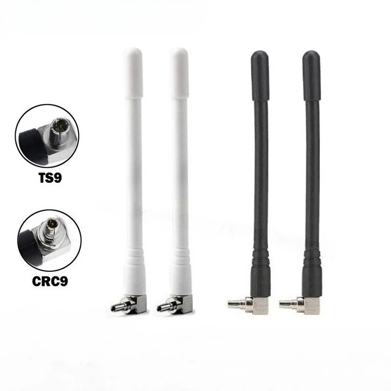 10PCS 4G Antenna with TS9 CRC9 Interface for Network Card Router Antenna (Black & White)