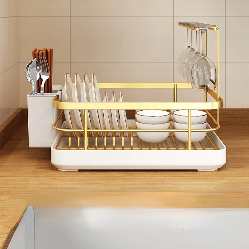 

Kitchen Dish Drainer Cupboard Chopsticks Organizer Countertop Sink Shelf Organizer Shelf