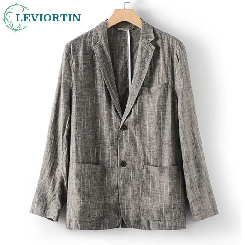 

Весенне-осеннее мужское свободное полосатое спортивное пальто в классическом стиле с принтом тай-дай, легкий костюм обычного стиля с двумя пуговицами