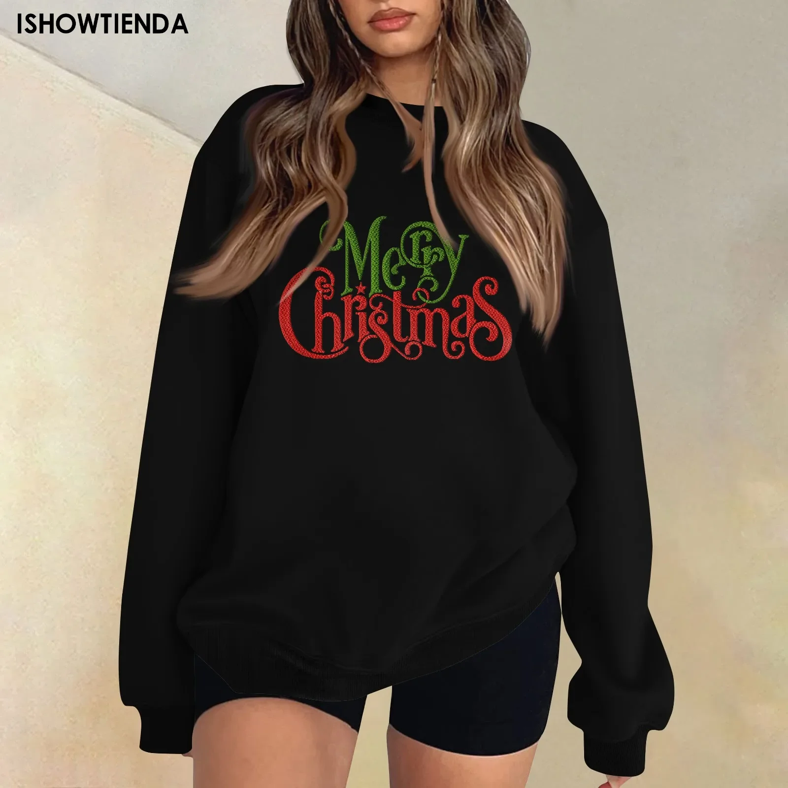 

Women's Hoodies Fashion Merry Christmas Print Pullovers Long-sleeved Hooded Sweatshirt Lady Casual Oversized Loose Hoodies