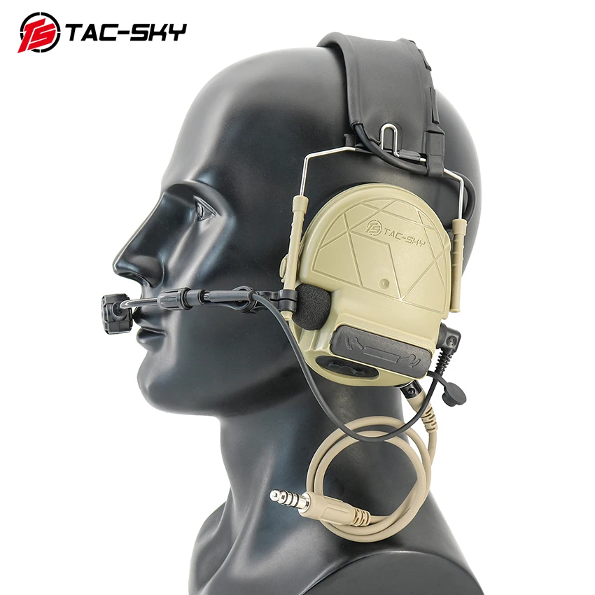 TS TAC-SKY Outdoor Hunting Shooting Detachable Headphone Plug Hunting Line C5 PRO 2.0 Upgraded Noise-Canceling Pickup Headphones