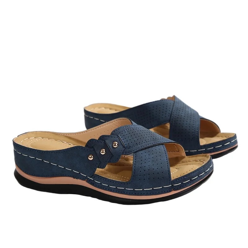 

Легкие сандалии без шнуровки, женские летние новые стильные туфли на танкетке с плоской подошвой, резиновая обновленная версия, на полиуретановой подкладке