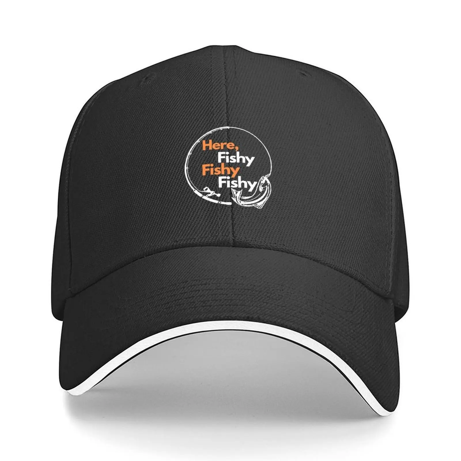 

Go to fishing, here fishy fishy fishy Baseball Cap fun hats Anime Hat Golf Hat sun caps Man Women's