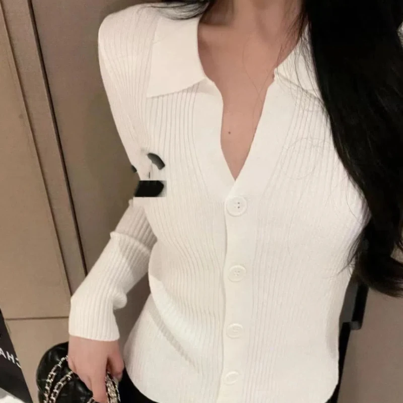 Modieuze En Stijlvolle Leeftijd Verminderen Veelzijdige Losse En Afslankende Gebreide Vest Met Lange Mouwen Dames Niche Design Top