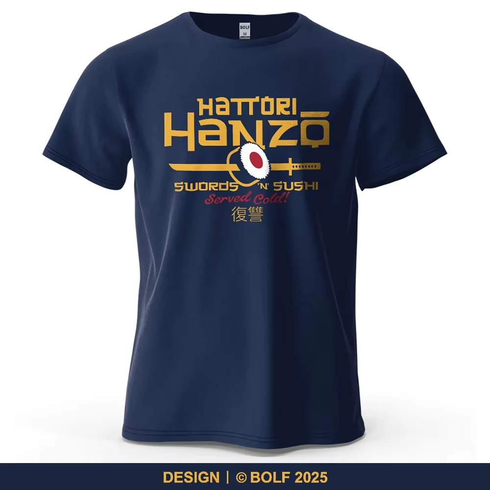 Kill Bill Hattori Hanzo Graphic T‑Shirt Retro Japanese Samurai Sushi Tee Casual Cotton Shirt Unisex For Fans Gift