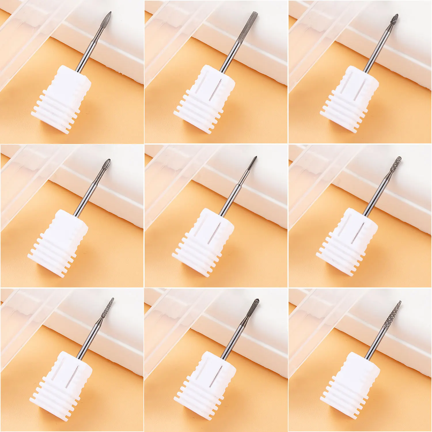 9 Types Nail Drill Bits Cuticle Clean Cutter Tungsten Cabide Milling Cutter for Electric Nail File Manicure Pedicure Accessories