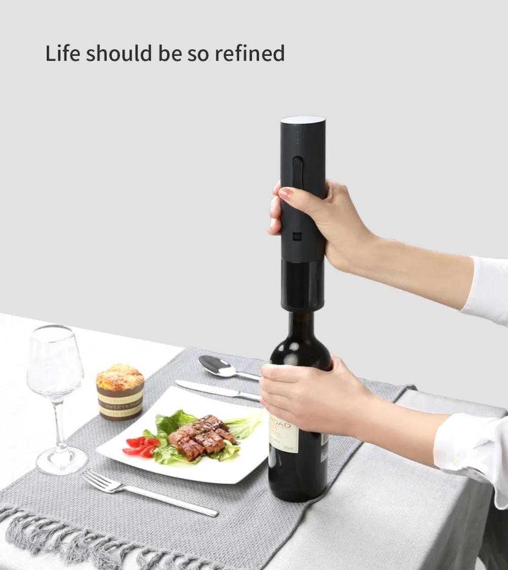 

Huohou Opener Automatic Red Wine Bottle Opener cap Stopper fast Decanter Set Electric Corkscrew Foil Cutter Cork Tool