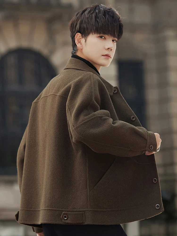 

Мужская двусторонняя флисовая куртка 2025: Новинка осенне-зимнего сезона, шерстяное пальто, повседневная верхняя одежда, высококачественная, модная, для молодежи, с энергичным стилем