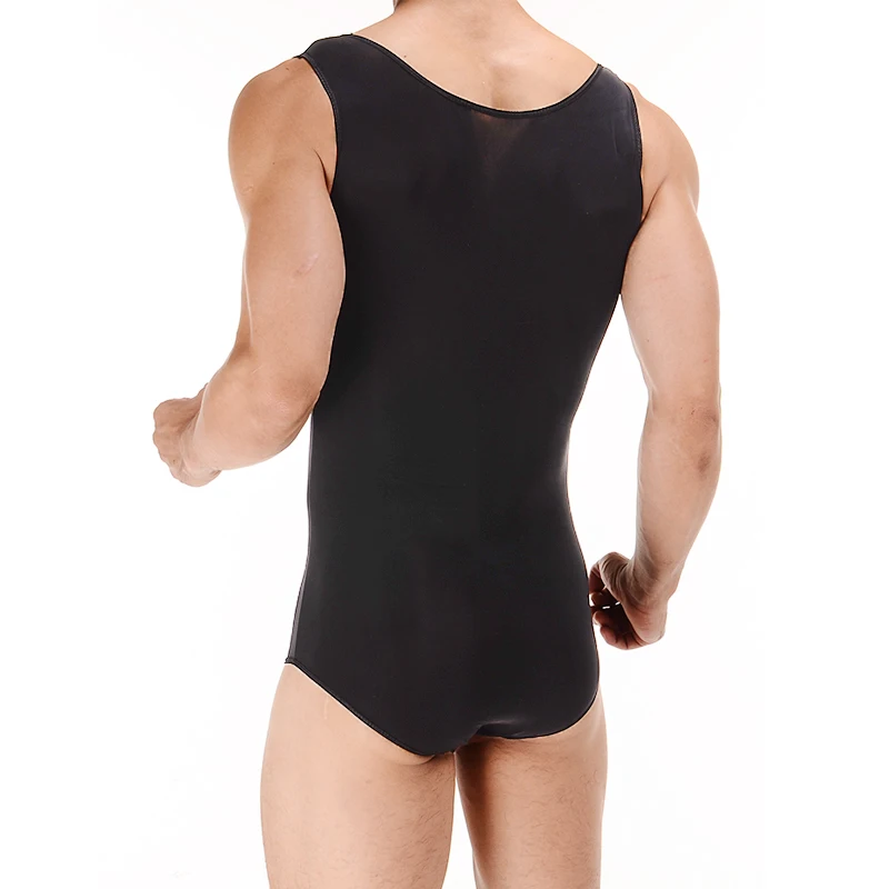 Men's ice silk jumpsuit sexy transparent swimsuit men's dance gymnastics suit outdoor hot spring swimsuit vest