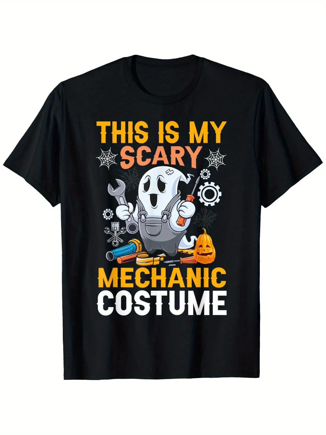 

This Is My Scary Mechanic Costume T-Shirt Pure cotton Men's graphic T-shirt micro elastic Four seasons casual T-shirt