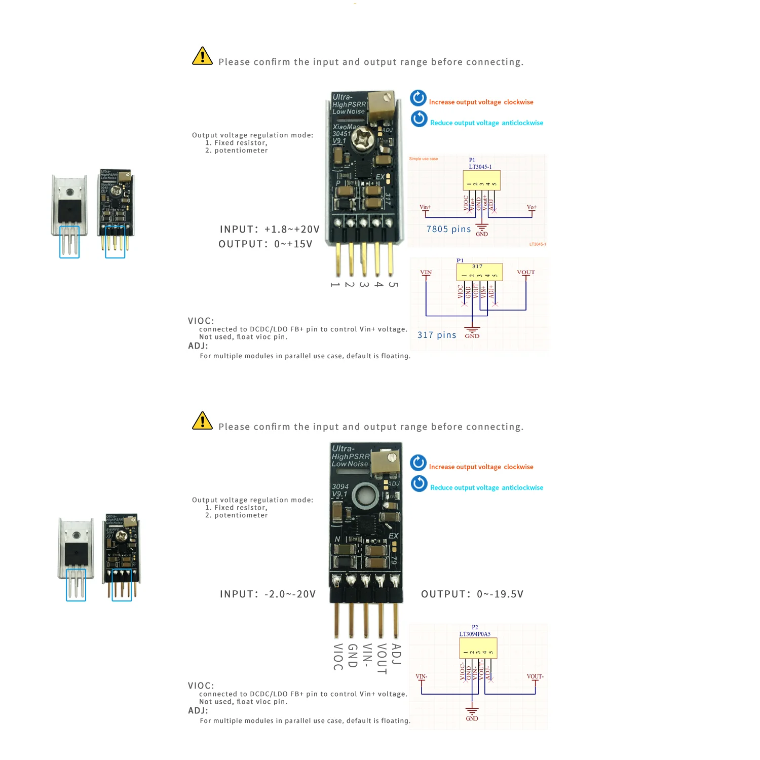 LT3045 LT3094 wymień LM317 LM337 LM78 79, liniowy zasilacz RF o niskim poziomie szumów, dodatni regulator napięcia ujemnego, wzmacniacz audio