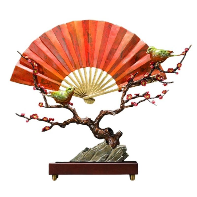 

Brass phoenix and singing fan ornaments national style home decoration housewarming wedding gifts