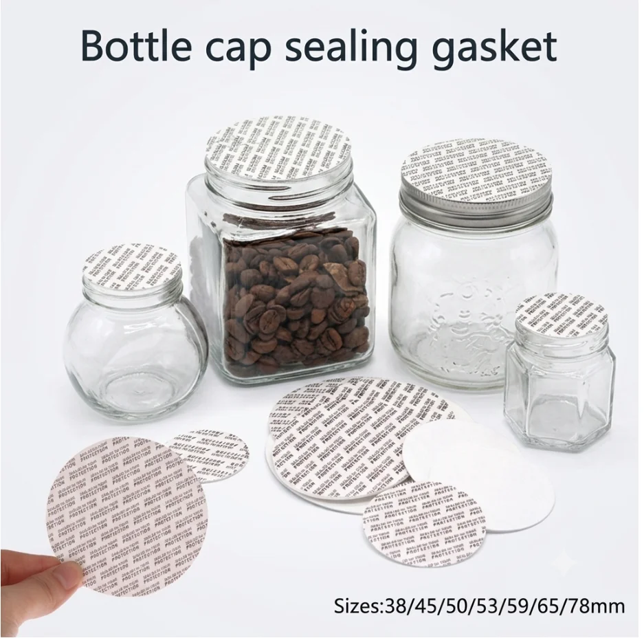 20MM-82MM 200pcs Self adhesive sealing gasket PS pressure-sensitive self sealing gasket bottle cap sealing gasket
