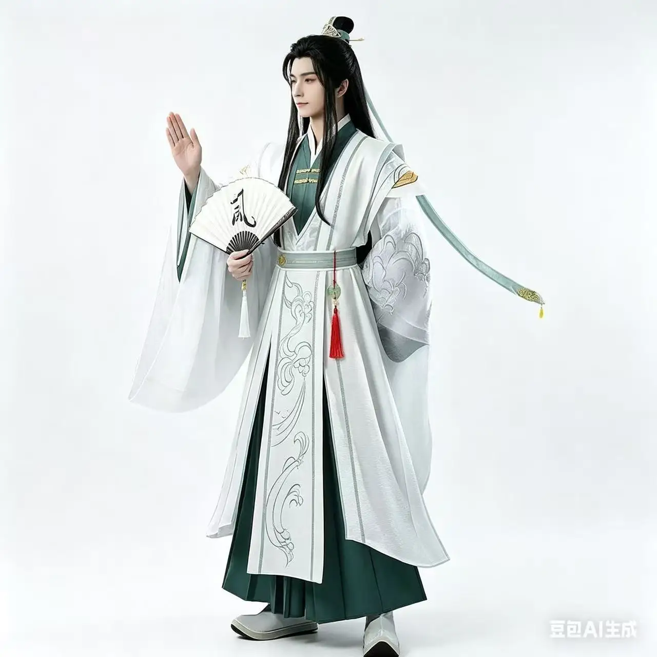 TGCF Shi QingXuan Cosplay Costume Wind Master Ancient Chinese Hanfu Outfit Comic Halloween Party Cos Suit Full Set For Men - view 6