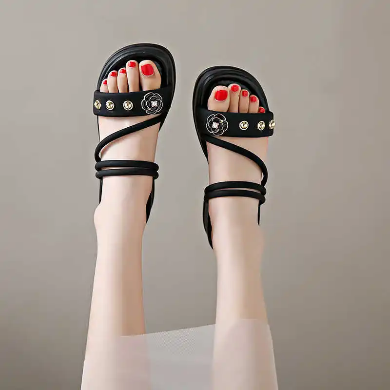 Cordon Ete femme pour maison pantoufles sandales à talons bas chaussures tongs sandales baskets Sport Sneskers Deporte Out