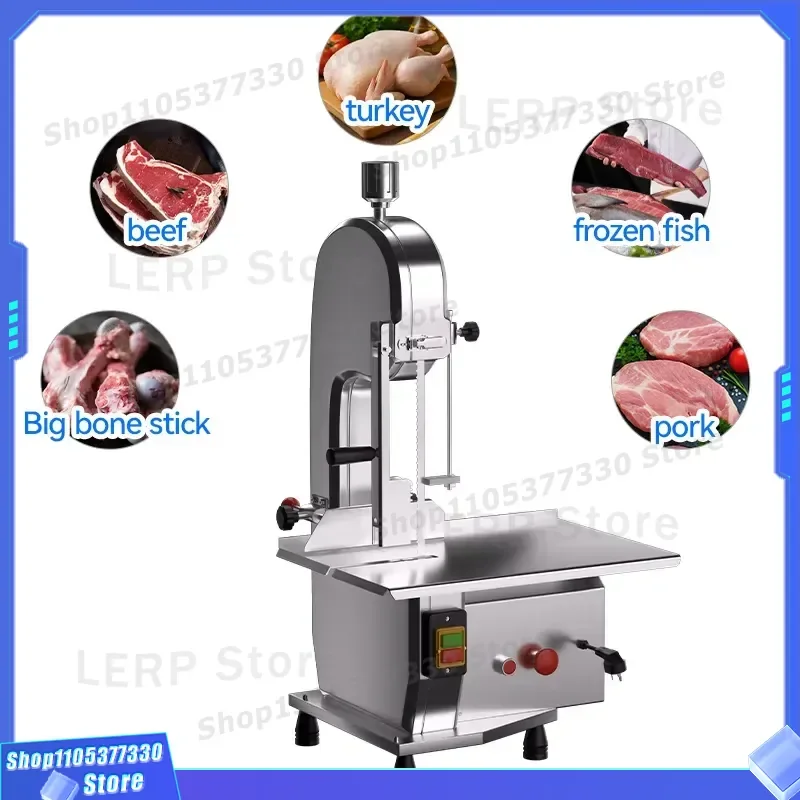 Heavy Duty Electric Meat Saw Bone Cutter Commercial Aluminum Alloy Frozen Food Processor Kitchen Cutting Machine for Butcher