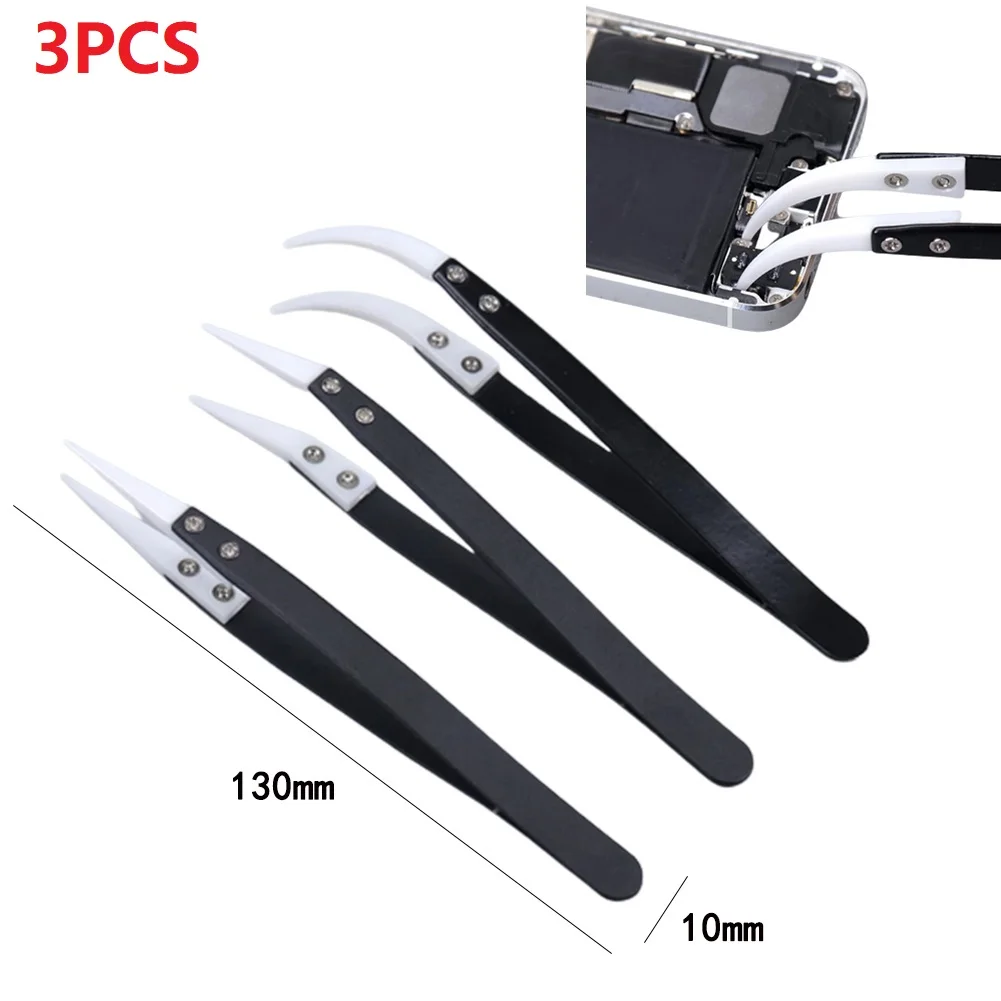 

Ceramic Tweezers Reverse Tweezers High Temperature Silver And Black Solder Resistant Stainless Steel + Ceramic