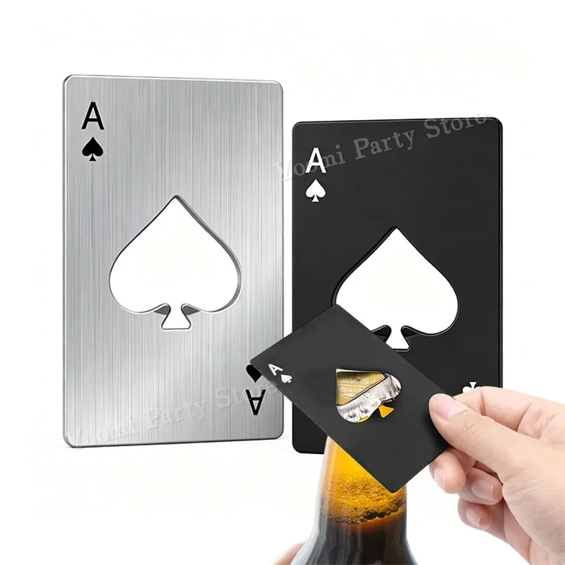 Spade A Card Bottle Opener Creative Poker Card Shaped Stainless Steel Home Tool Cork Stopper Beer Opener