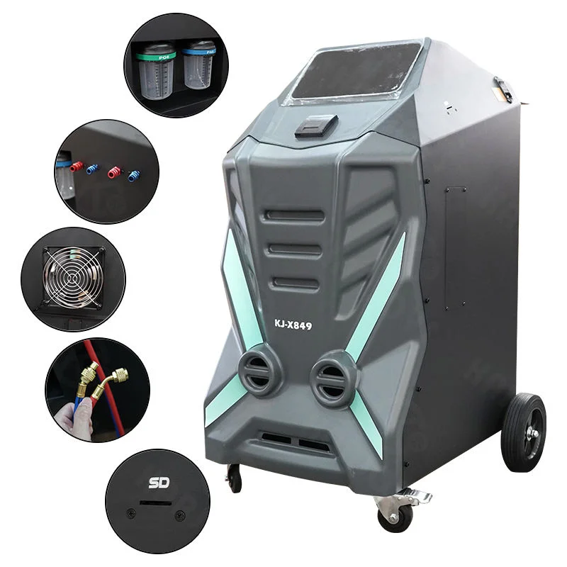 Heavy Duty Full Auto Dual Gas Refrigerant Machine for All Vehicles - R134a R1234yf Integrated AC Maintenance System - Karjoys