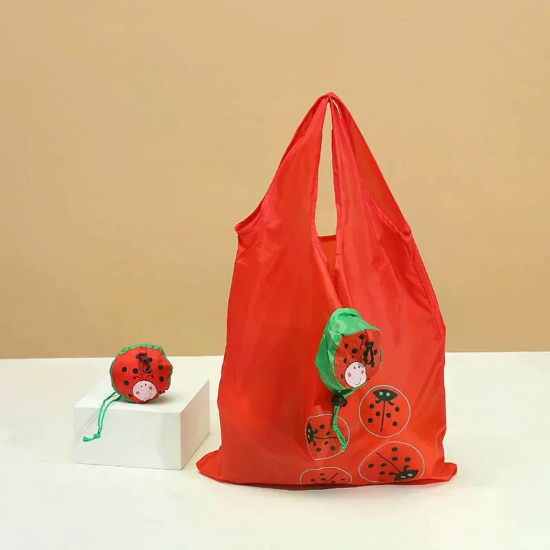 Stylish Large Capacity Animal Print Shopping Tote, Foldable and Reusable, Eco-Friendly Supermarket Storage Pouch.