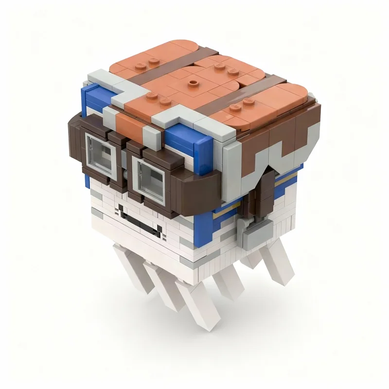896pcs MOC The Happy_Ghast_Harnessed Model Building Blocks Toy Display Birthday Collection Art Idea 3D Brick Craft DIY Education
