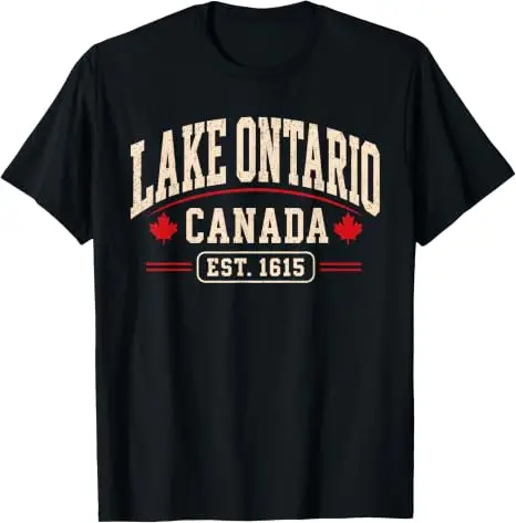 Ontario-See Kanada Vintage EST 1615 Kanadischer Stolz Lake Life T-Shirt Ontario Bootfahren Angeln Urlaubskleidung Persönlichkeits-T-Shirt – Detail 8