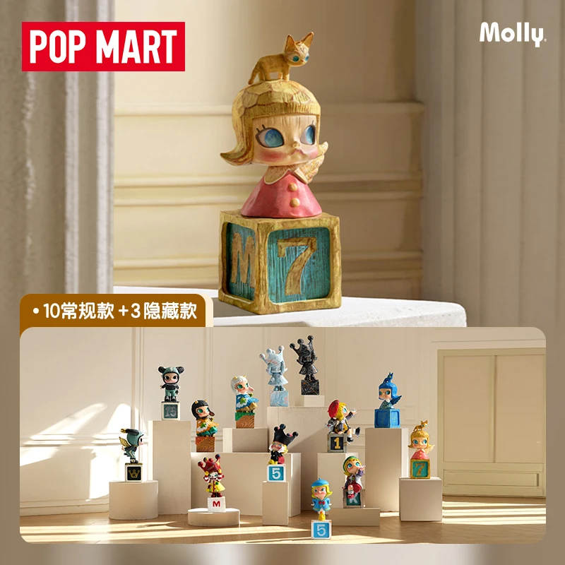 POPMART MOLLY Anniversary Sculpture Classic Return 2 Series Handheld Blind Box Gift Desktop Ornament Children's Toy Gift