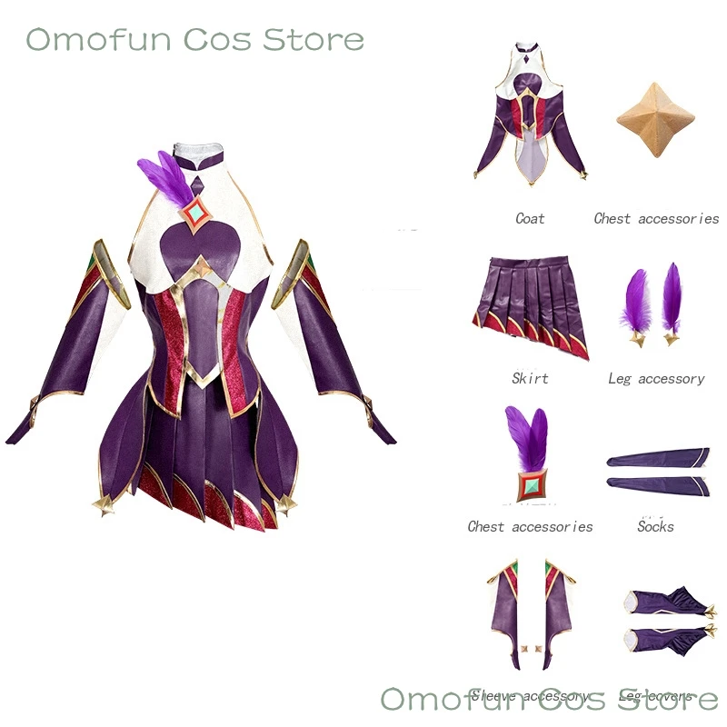 LOL Star Guardian Xayah Cosplay Costume Wig Shoes Uniform Anime Game League of Ruby Legends Dress Halloween Party Event Outfits view 2