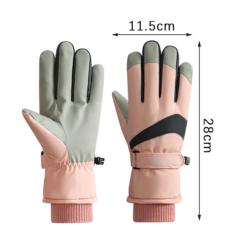 Winter Ski Gloves Men's And Women's Touch Screen Fleece Thickened Warm Cold-proof Water-proof Outdoor Riding Half finger Gloves