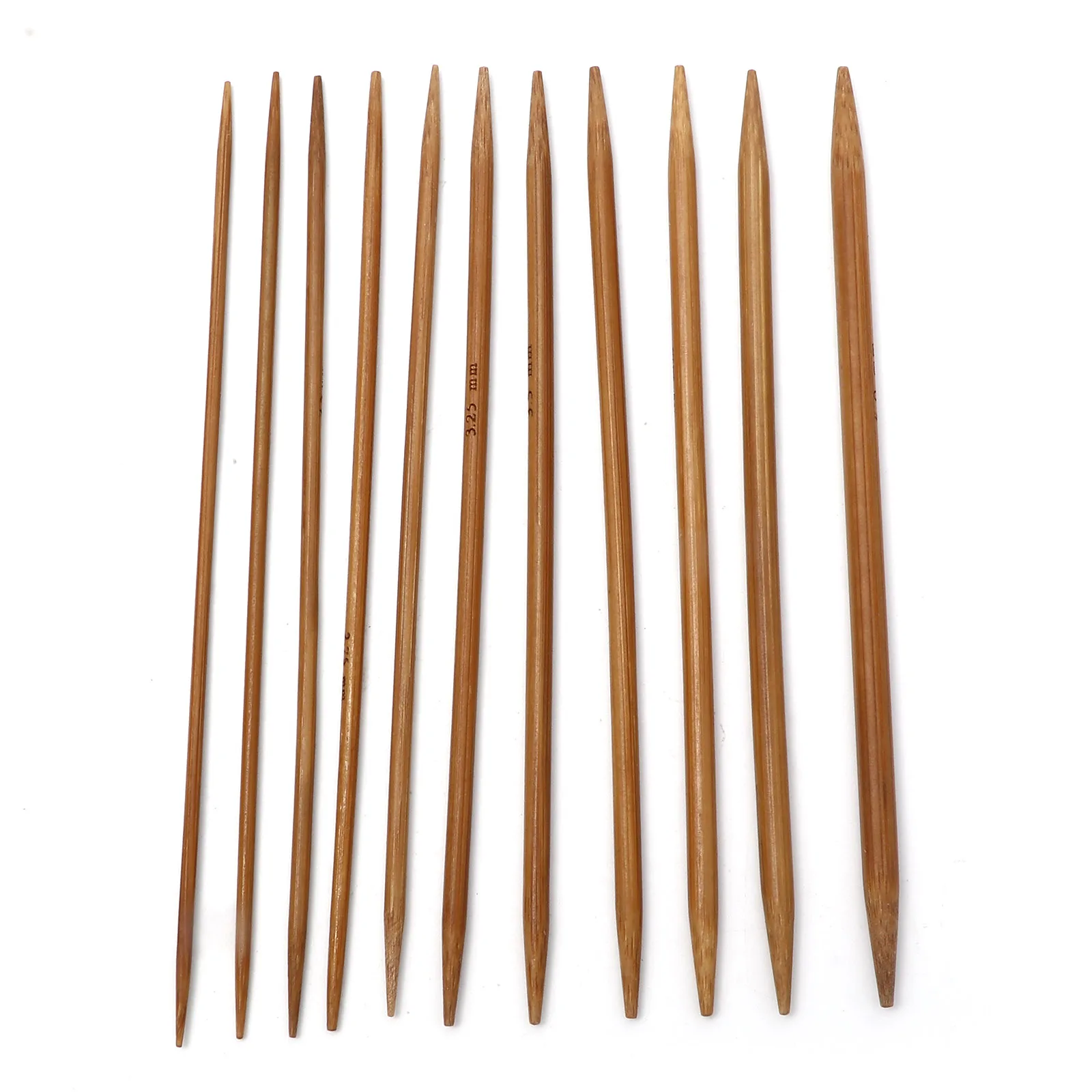 2.0-5.0mm Handmade Bamboo spiczasty z dwóch stron szydełka brązowy sweter tkactwo narzędzie igłowe DIY przyrządy do szycia 13cm długości, 5-55 sztuk