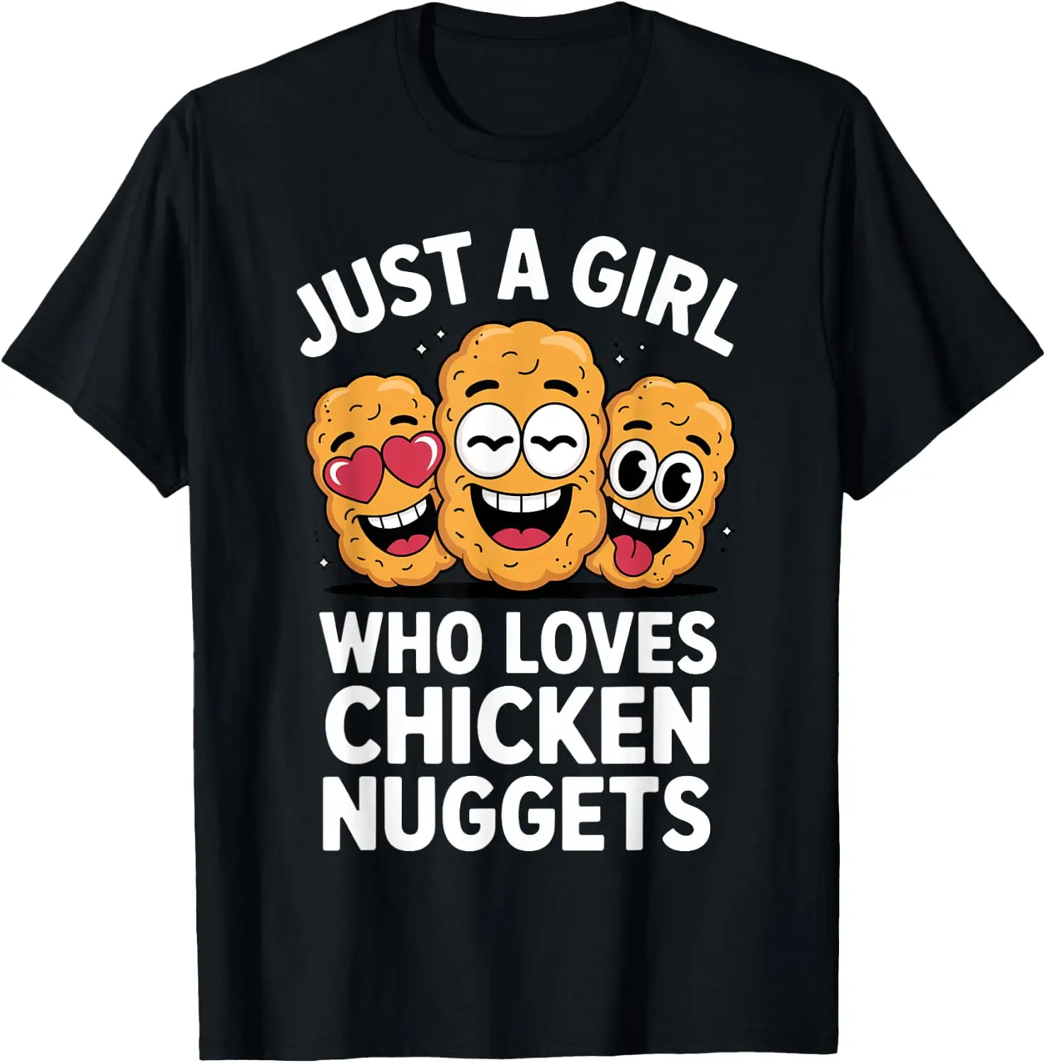 Art For Women Girls Mom Chicken Nugget Lover T-Shirt 100% Cotton Trendy Y2K Short-Sleeve Tee-Soft, Quick-Drying,