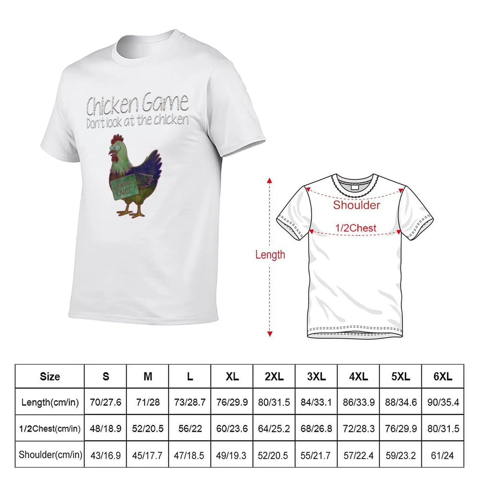 Chicken Game - Don't Look at the Chicken - Game Over T-Shirt t shirts for man pack cotton men t shirt cotton 100% T-Shirt