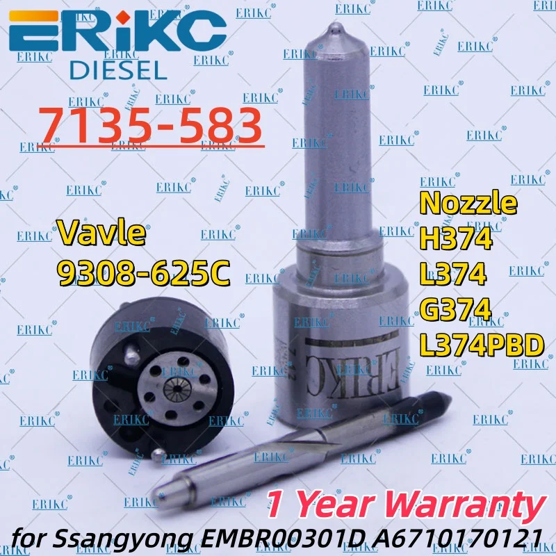 

33800-4A710 Diesel Fuel Injector Repair Kits 7135-583 Nozzle L374PBD Vavle 9308-625C for Ssangyong EMBR00301D A6710170121