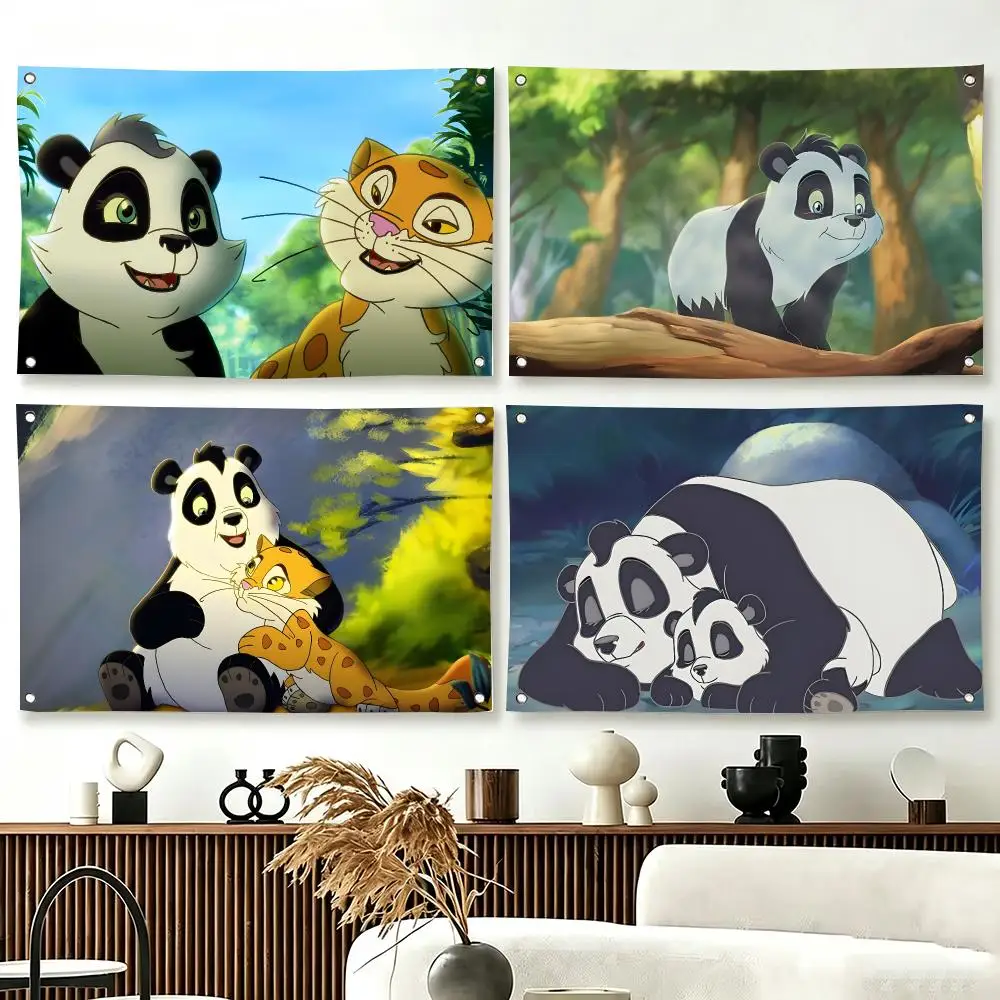 Kids Cartoon L-Little Big Panda Flags  For Living Room Home Dorm Decor Wall Outdoor Camping Party Banner Gifts