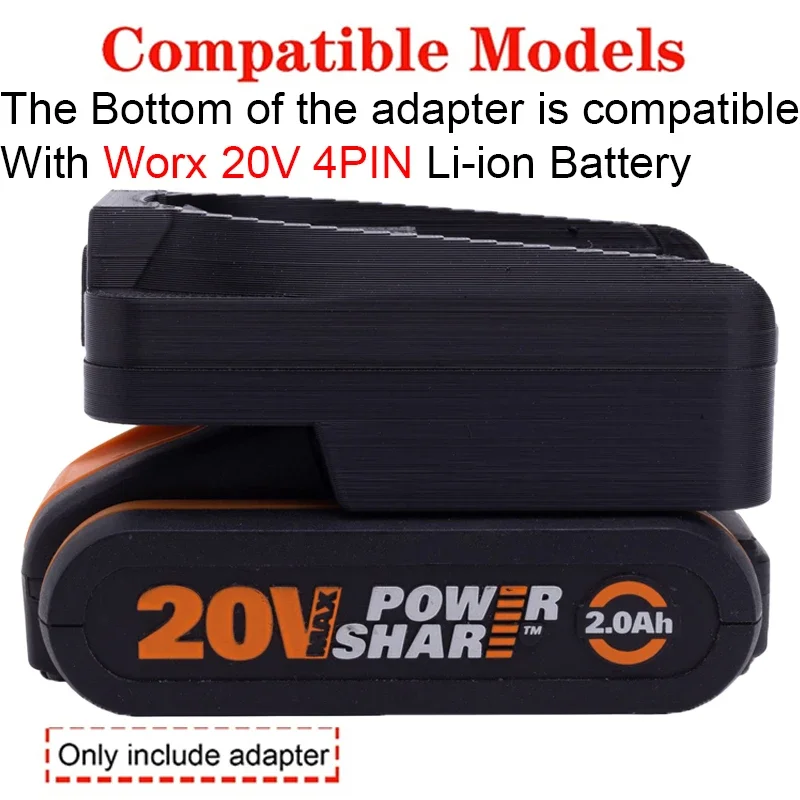 Imagem -02 - Adaptador Conversor para Bateria Bosch Acessórios para Ferramentas Elétricas Pba Li-ion Tools Worx 20v 4pin 18v