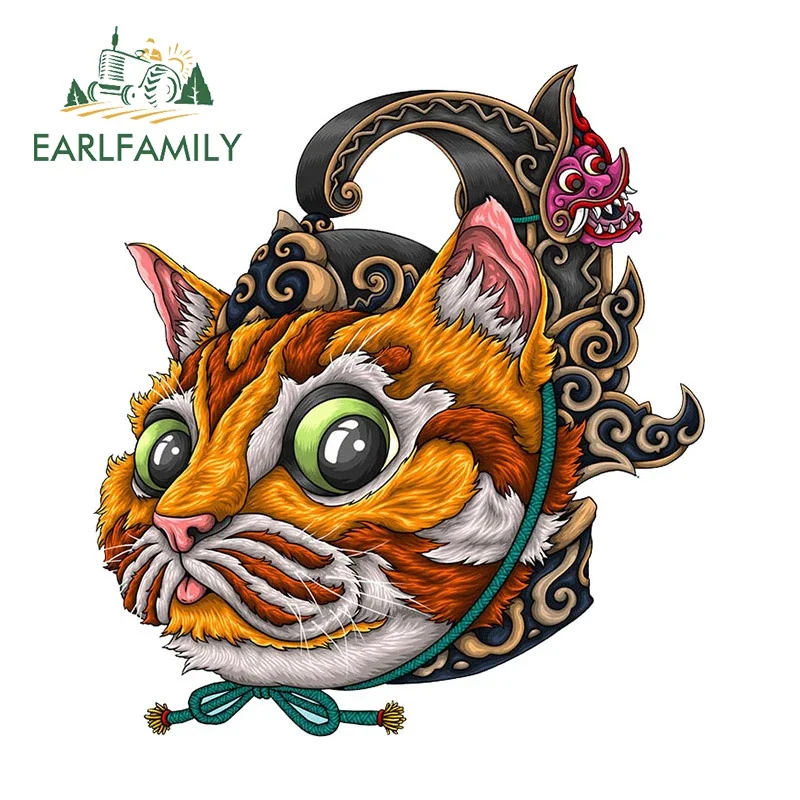 EARLFAMILY 13cm X 11.8cm Cat Beautiful Car Stickers Graphics Windshield Rearview Mirror Refrigerator Waterproof Vinyl Decals