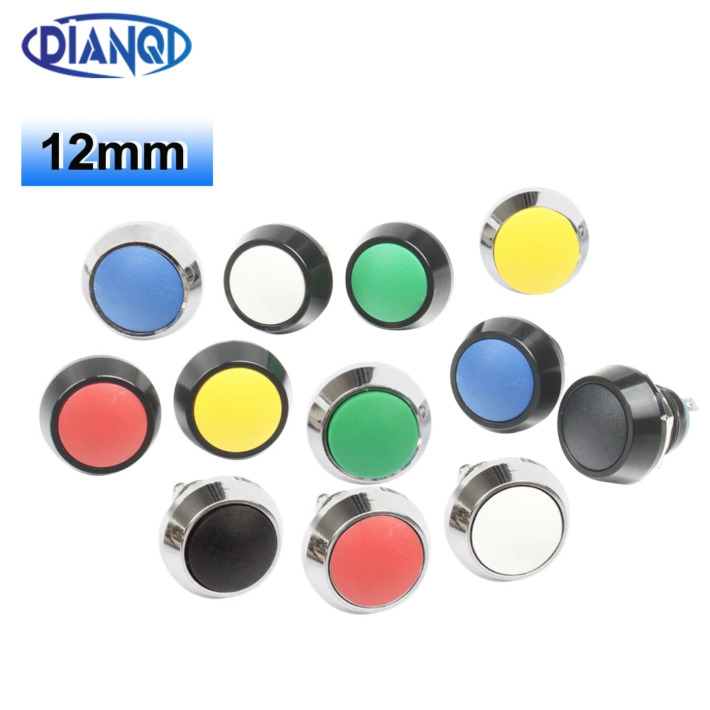 12mm Domed chwilowy stop cynkowo-aluminiowy metalowy przełącznik wciskany zacisk śrubowy przycisk klakson samochodowy samochodu dzwonek Swtich