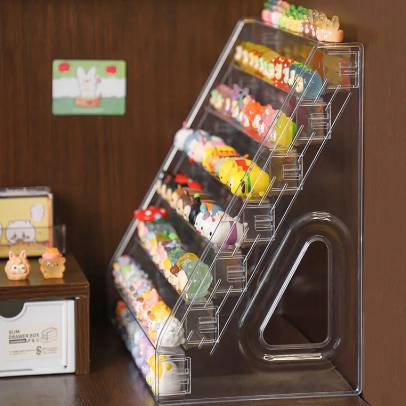Multi-layer Stepped Doll Organizer Acrylic Doll Blind Box Display Stand Kawaii Cute Action Figure Storage Organizer Holder