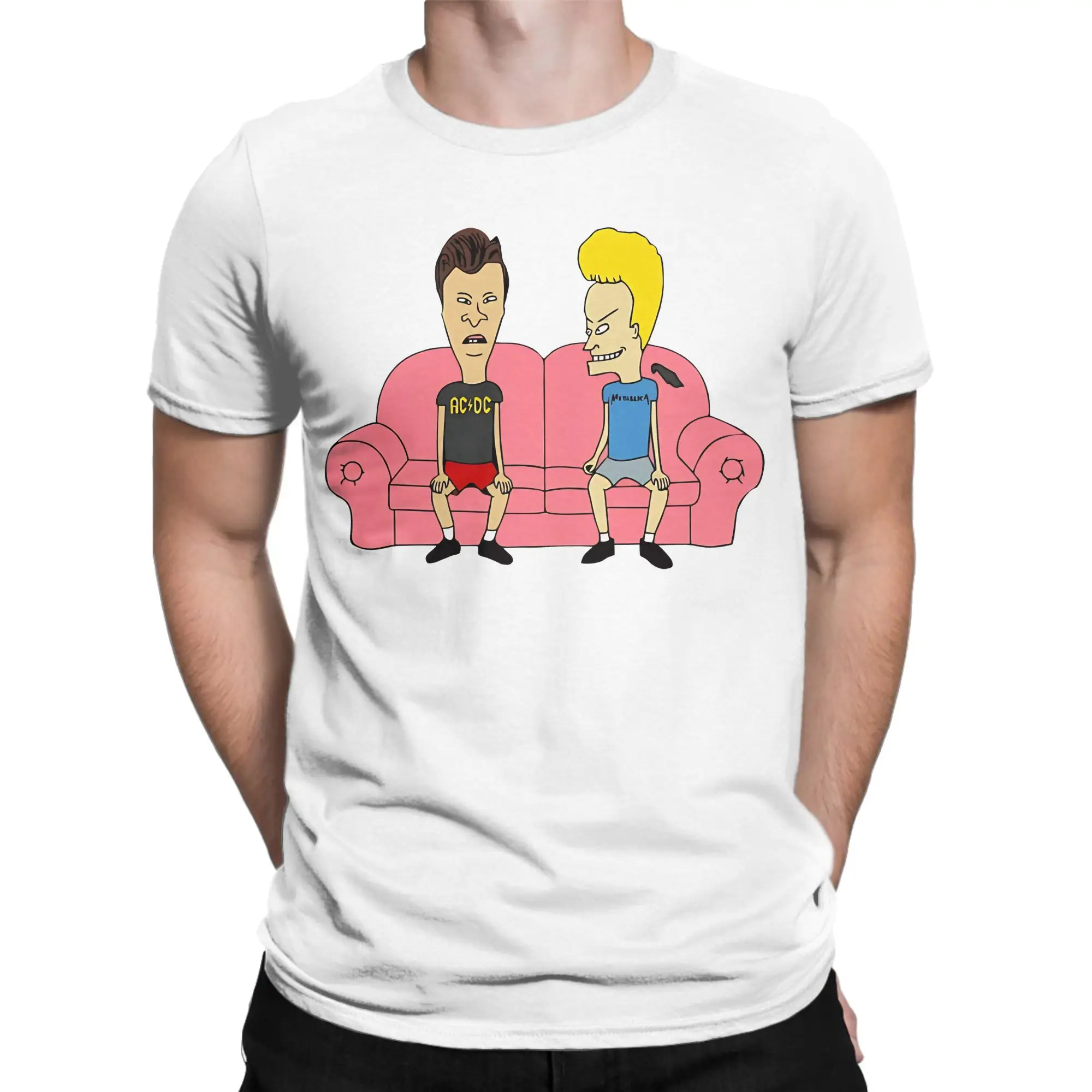 

Beavis and Butthead pop punk Tshirt Men's Cotton Clothing Streetwear O-neck Short Sleeve