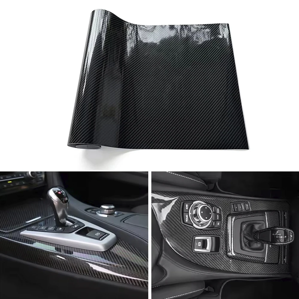 152*10/20/30 سنتيمتر عالية لامعة 6D ألياف الكربون الفينيل التفاف فيلم مقاوم للماء ملصقات السيارات على غطاء محرك السيارة لاصق الفينيل السيارات دراجة نارية