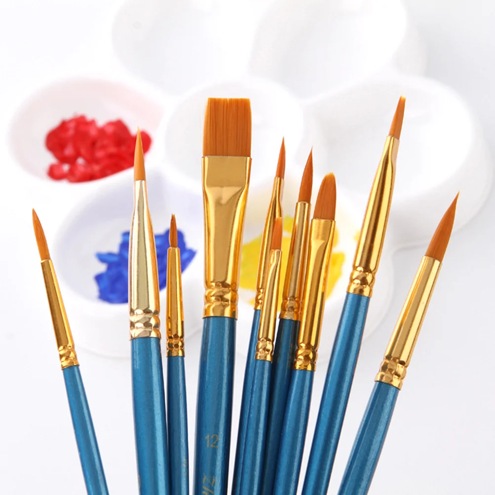 مجموعة فرش طلاء متعددة الوظائف من النايلون أدوات رسم فنية للشعر للأطفال والمبتدئين والمحترفين مجموعات فرش الرسم الأزرق