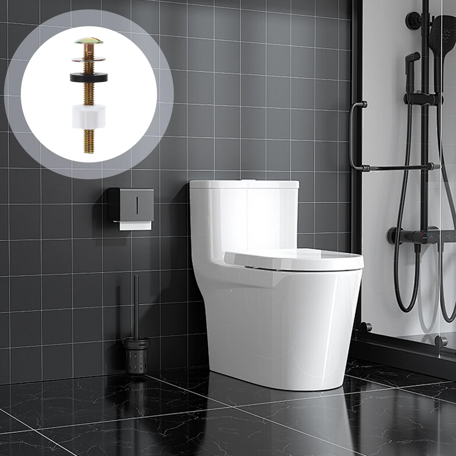 

2Pcs Toilet Tank Bolts Universal Split Design Heavy Duty Toilet Seat Fasteners Replacement Repair Kit with Waterproof Rubber