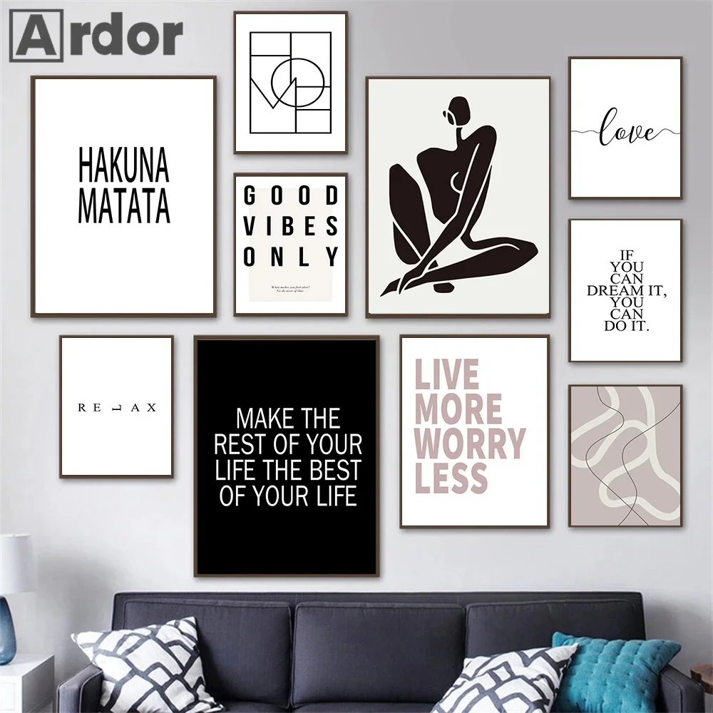 

Nordic Motivational Quotes Text Canvas Painting Typography Letters Posters And Prints Wall Art Pictures Living Room Home Decor