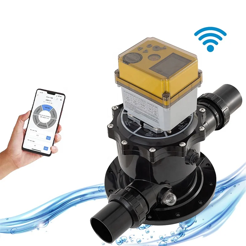 Filtro de Arena Automático para Piscina con Retrolavado, Compatible con EMAUX, Hayward, ASTRAL, AQUA. Actuador de Válvula Multivía de 6 Posiciones