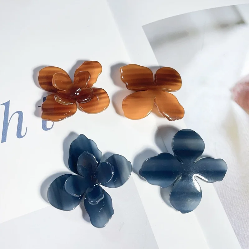 

Wholesale 20pcs/lot 35mm color pattern print handmade flowers shape acrylic cabochon beads diy jewelry garment hair accessory