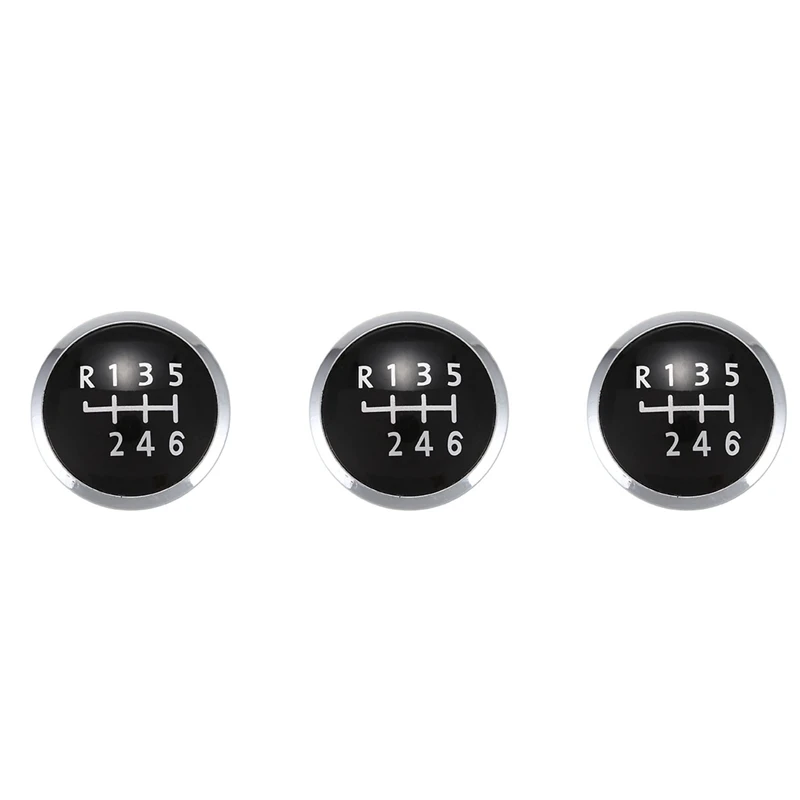 3X 6 Speed Gear Shift Knob Emblem Badge Cover Cap For Transporter T5/T6 Mk5 Mk6